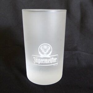 VINTAGE JAGERMEISTER FROSTED DOUBLE SHOT SHOOTER BAR GLASS (NEW - NEVER USED)